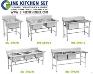 sink and cleaning table stainless steel gine kitchenset
